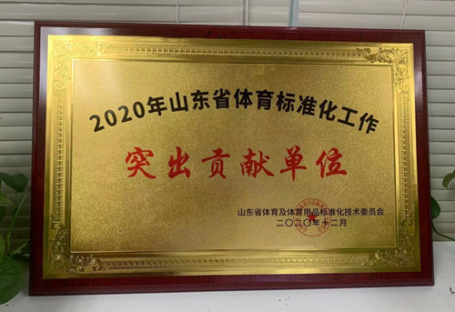 恭喜zoty中欧体育官方网站體育榮獲山東省體育及體育用品標(biāo)準(zhǔn)化技術(shù)委員會授予“突出貢獻單位”榮譽稱號